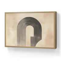 NÁSTĚNNÁ LAMPA S AKUMULÁTOREM Luk - Pruhy - Minimalistický - Černý 60x40 cm - béžová, kompozitní dřevo (60/40/8cm) - OnlyWow