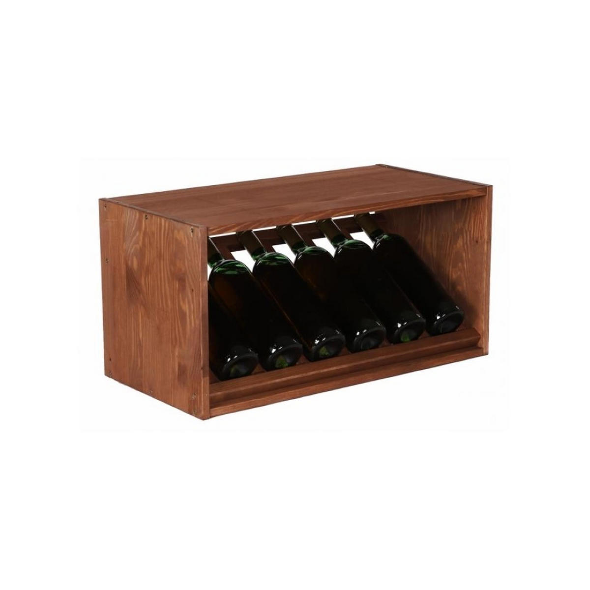 WEINREGAL Vincellar Mod 30x60x30 cm Schräg Modul Für 6 Flaschen Massives Kiefernholz Braun Geölt - Braun, Holz (60/30/30cm) - PROREGAL