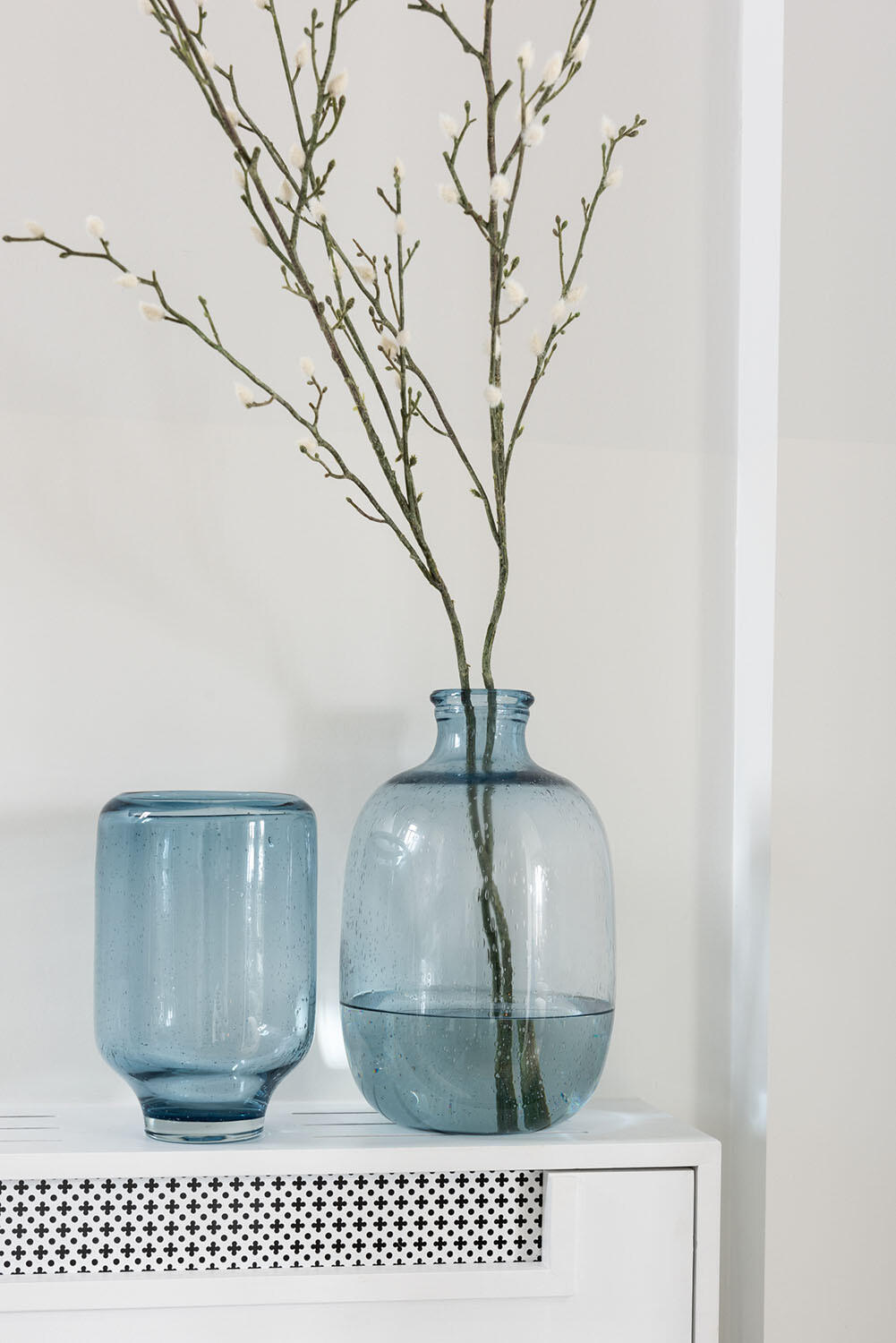 VASE NORA - Glas - Blau - L - Ø 22 cm - Blau, Glas (22/36cm) - J-Line