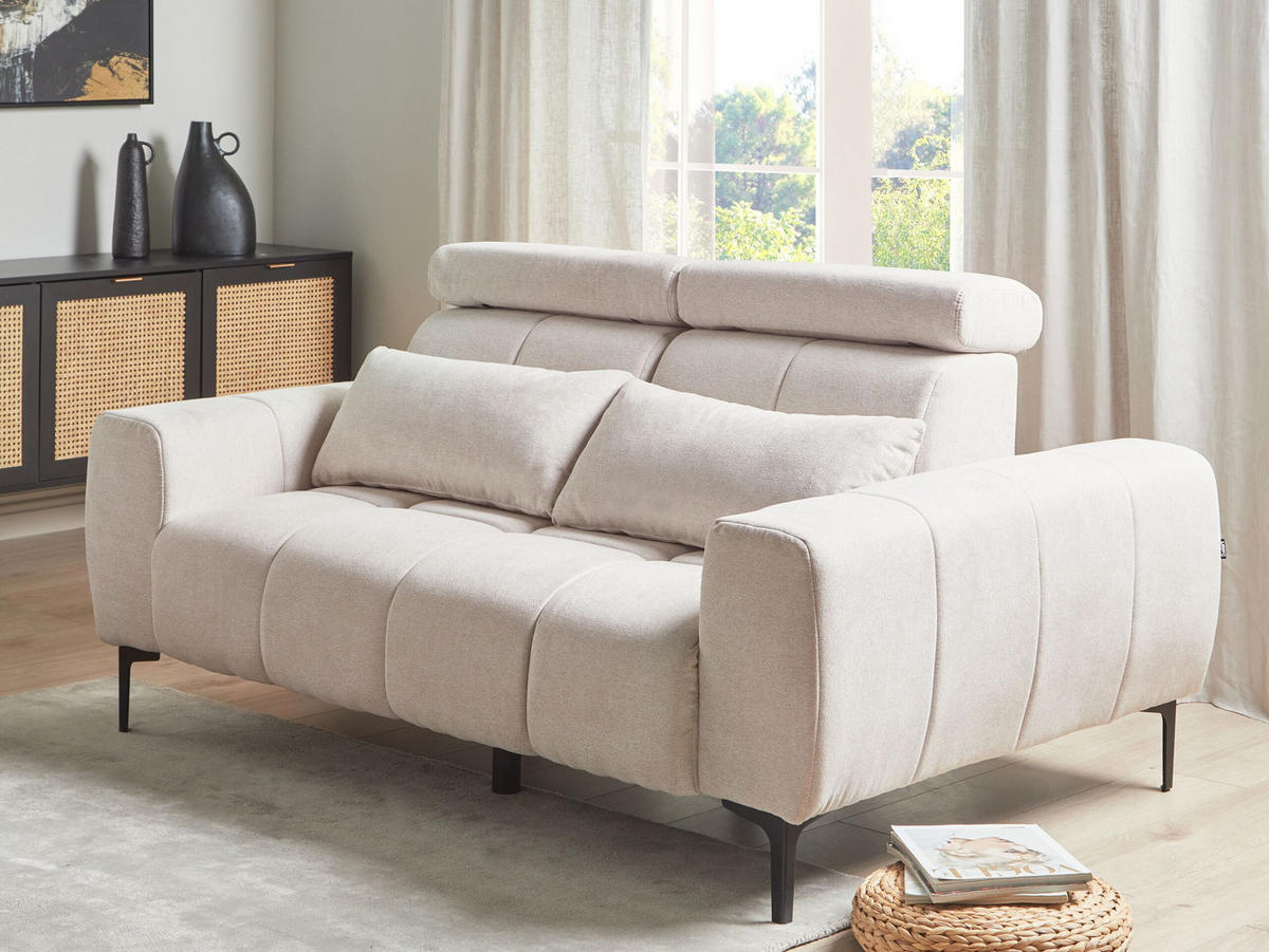 2-SITZER-SOFA beige Vegamo - Beige, Textil (176/97/110cm) - Beliani