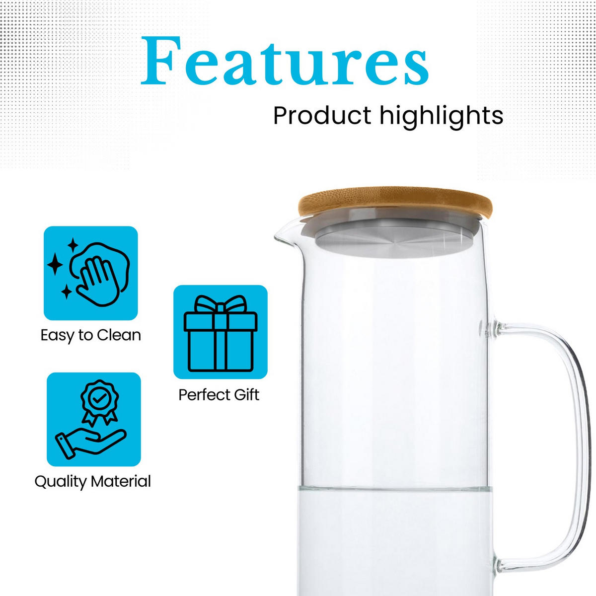 KARAFFE - Transparent, Glas (1.1L) - Intirilife