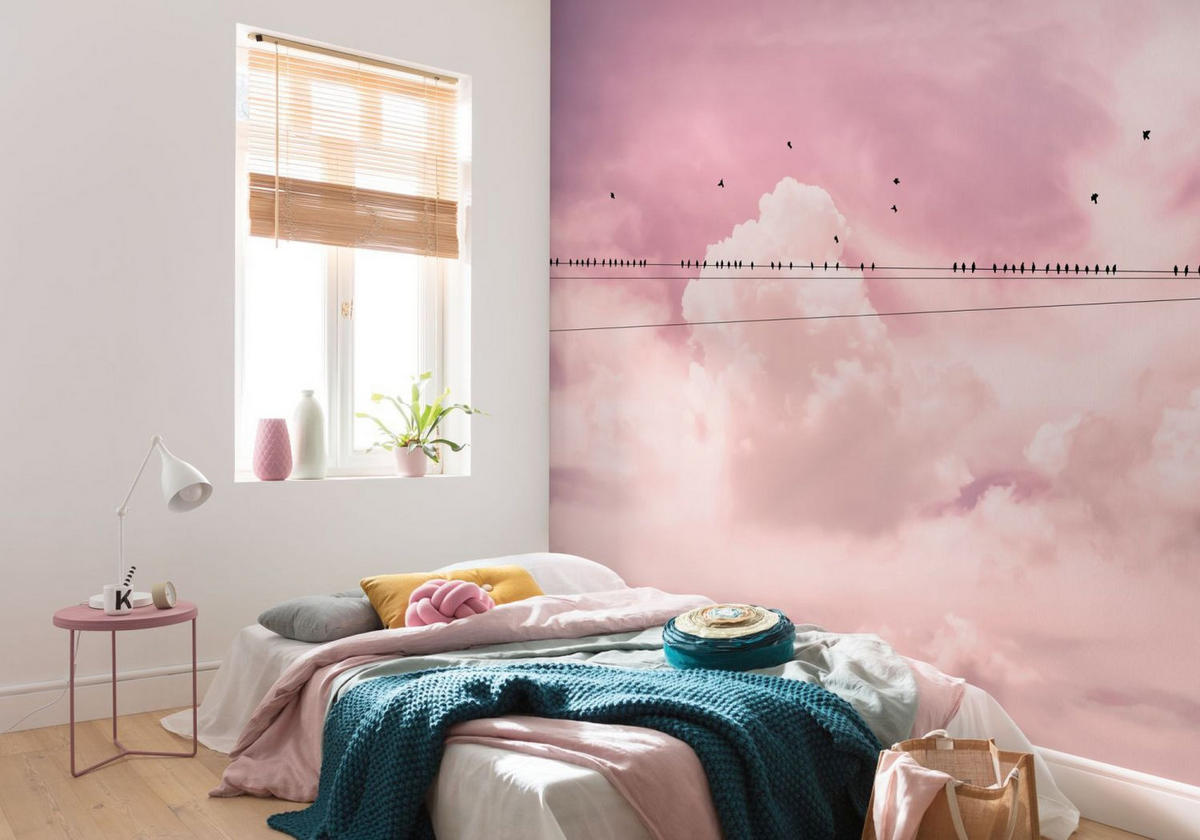 FOTOTAPETE Wolken 400 x 250 cm - Pink, Papier (400/250cm) - Sanders & Sanders