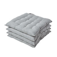 STUHLKISSEN 4er-Set grau 40/40/6,5 cm - Grau, Textil (40/40/6.5cm) - Homescapes
