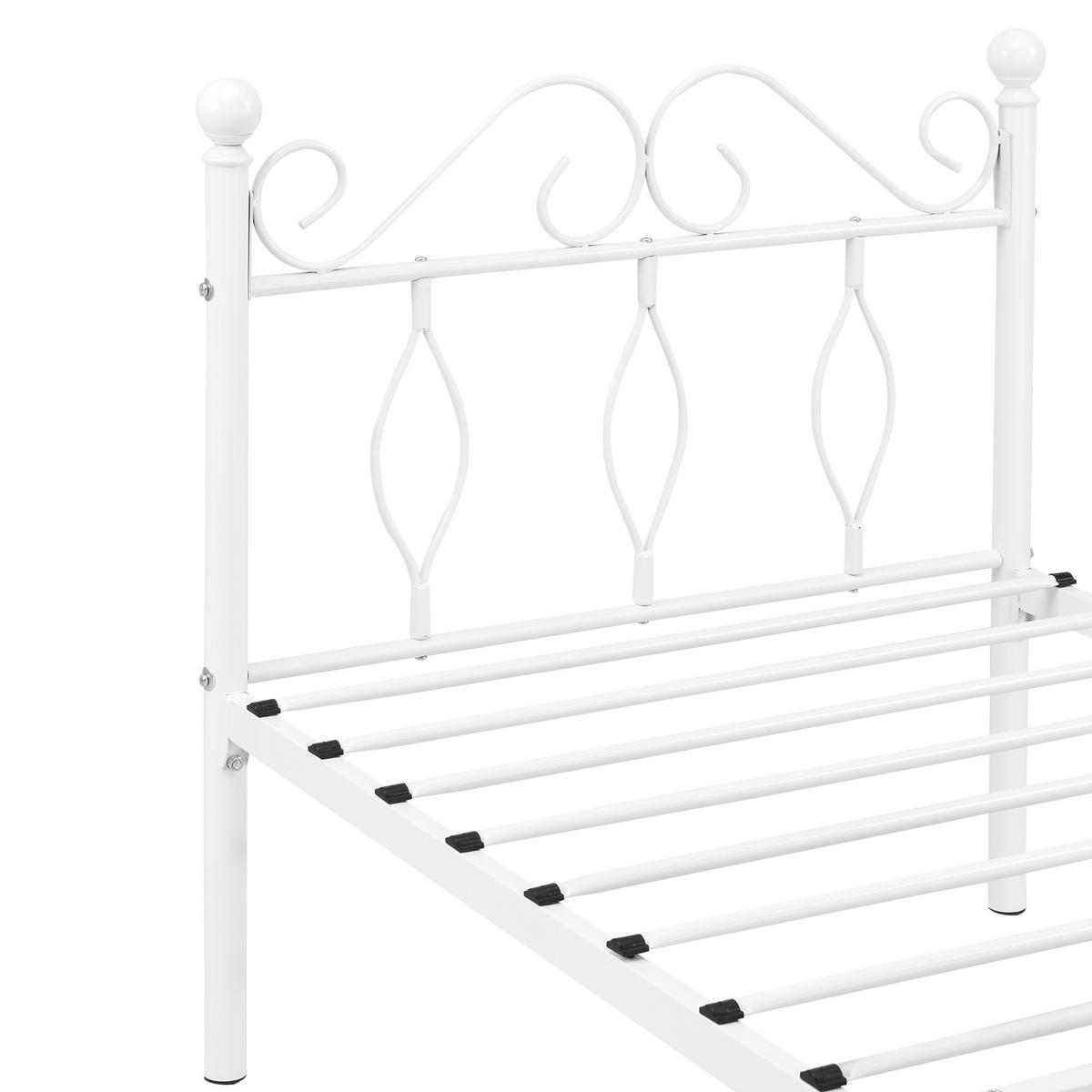 METALLBETT Apolda - Weiß, Metall (90/200cm) - [en.casa]
