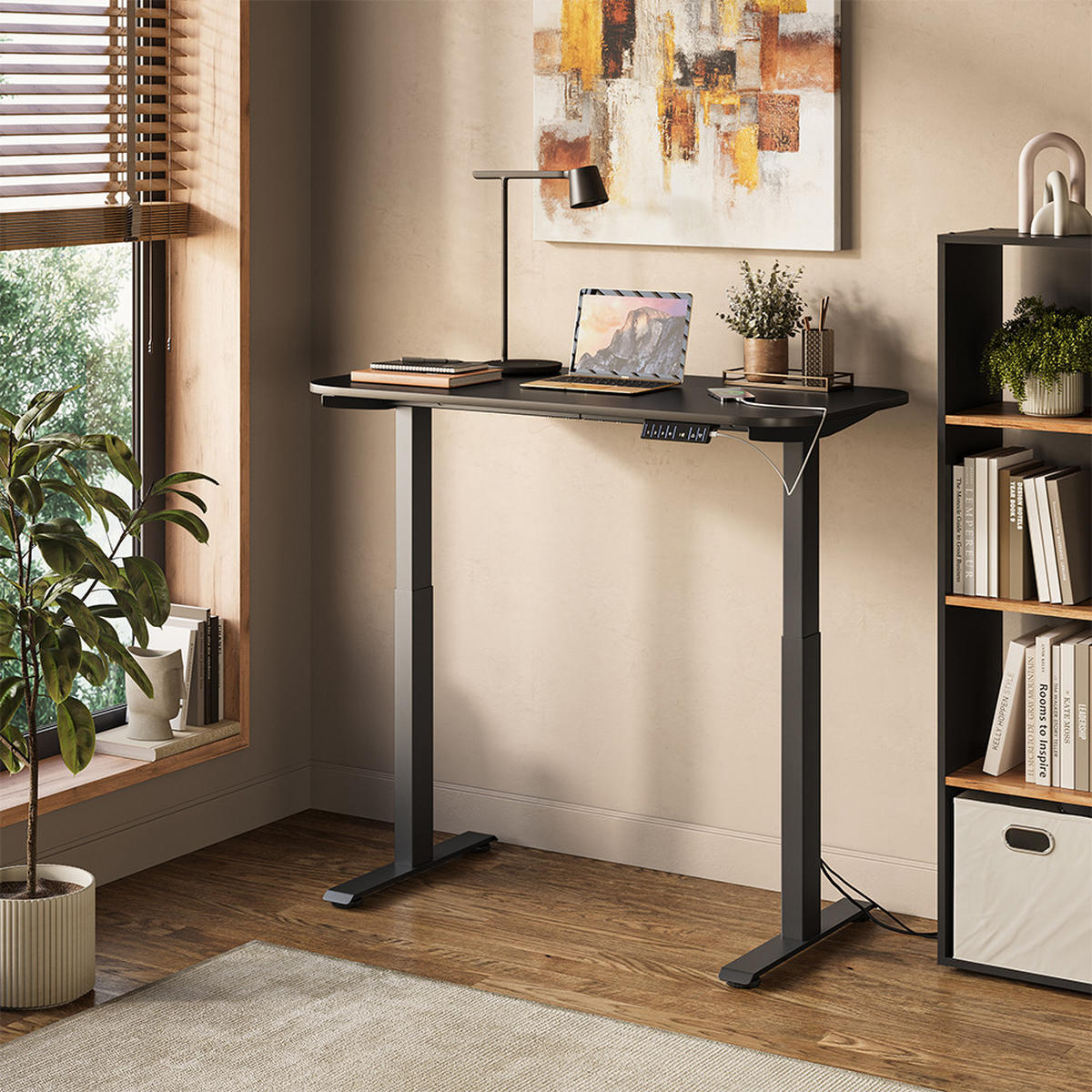 PSACÍ STŮL Elevate Černá/Antracitová - černá/antracitová, kompozitní dřevo (60/120/120cm) - Vicco