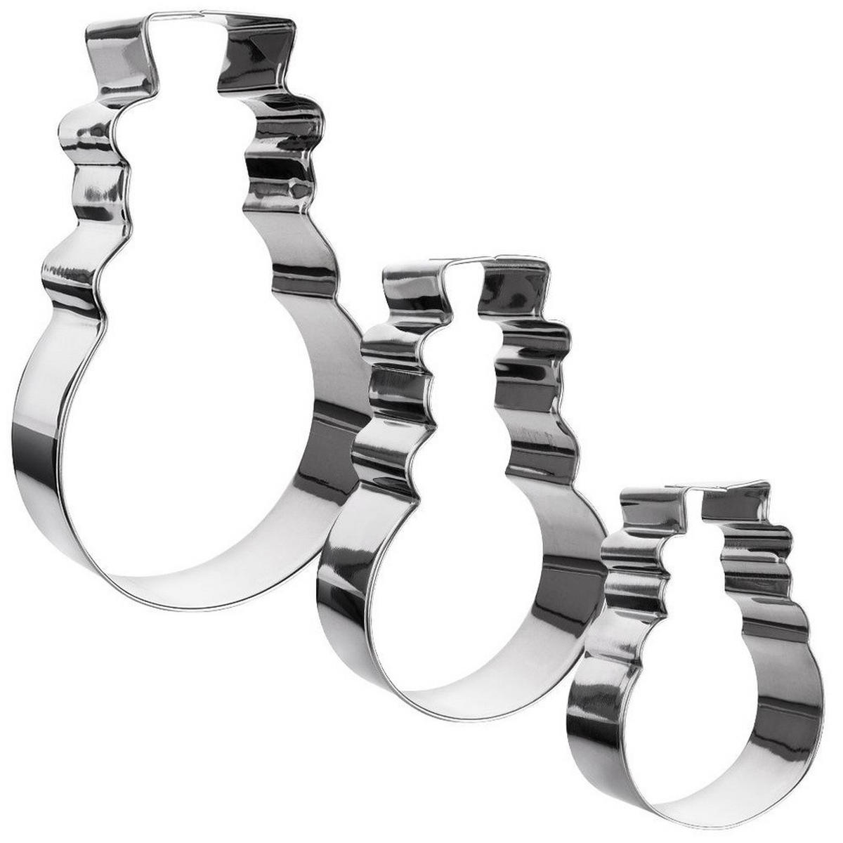 AUSSTECHFORM-SET Schneemann 3-teilig Silber - Silberfarben, Metall (8.5/2.5/13cm) - La Cucina