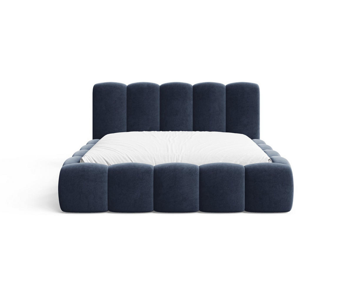 POLSTERBETT - Bett 18 - 140x200 - Dunkelblau (Riviera 81) - Dunkelblau, Holzwerkstoff (140/200cm) - Möblo