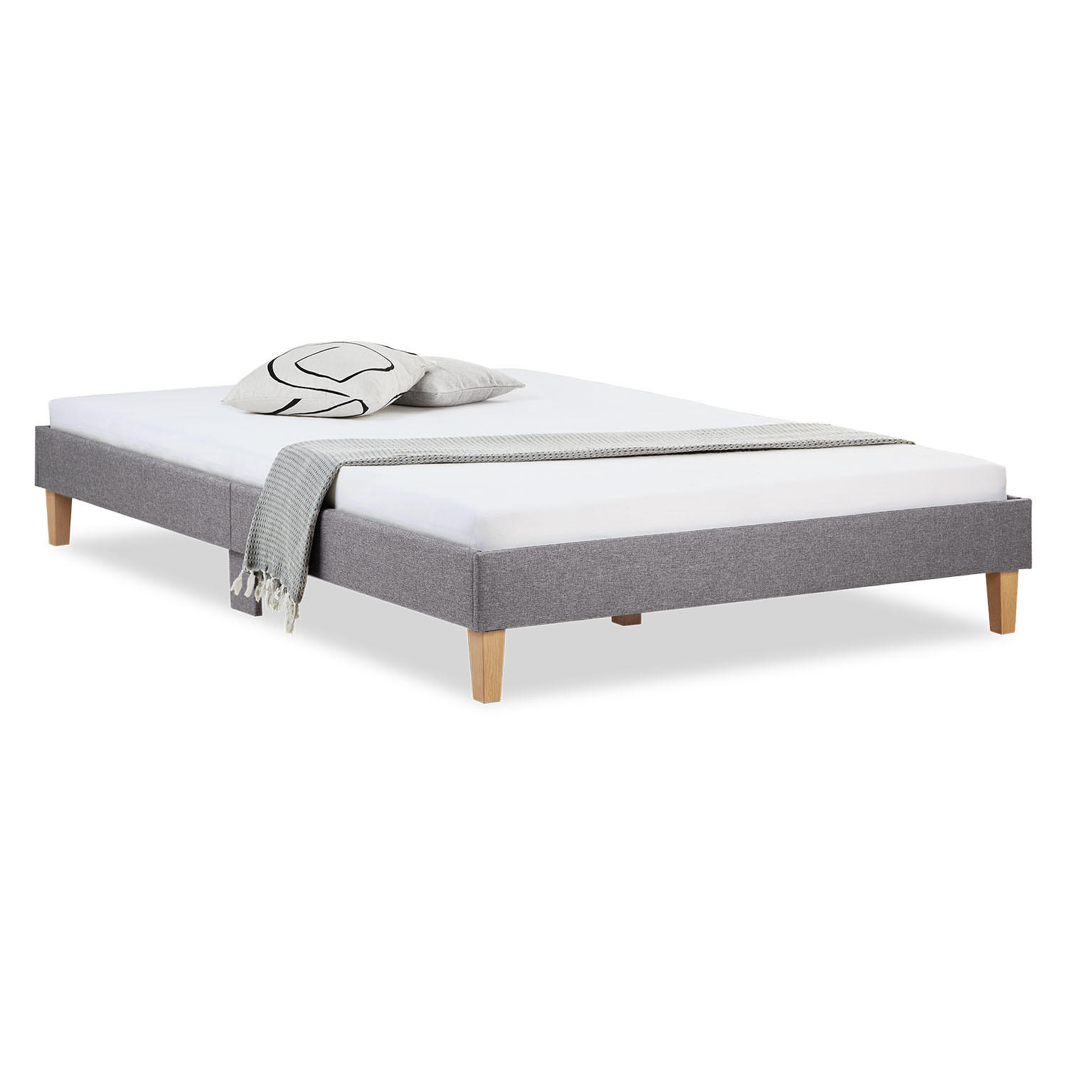 Homestyle4u Polsterbett Grau 140x200 cm