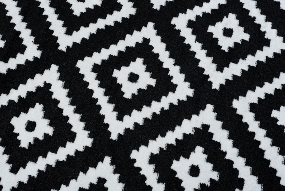TEPPICH LUXURY Schwarz Geometrisch Karo Diamant 300/400 cm - Schwarz, Textil (300/400cm) - Tapiso