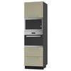 BACKOFEN-HOCHSCHRANK Kvantum D14/RU/2A/284 Vanille Matt / Schwarz Matt 60 / 59 / 207cm - Creme/Schwarz, Holz/Holzwerkstoff (60/207/59cm) - Feldmann-Wohnen