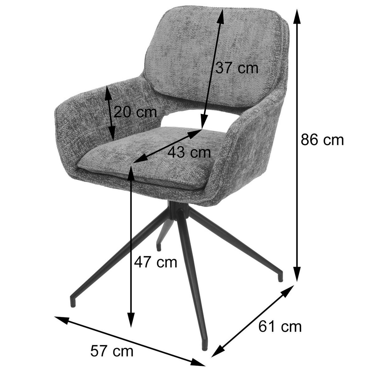 ESSZIMMERSTUHL Dunkelgrau 6er-Set - Dunkelgrau, Textil (57/86/61cm) - MCW