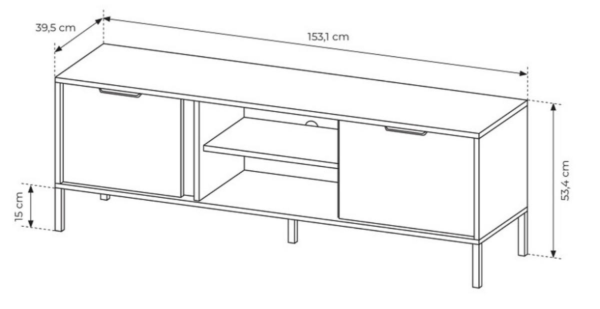 TV-LOWBOARD Anthrazit LARYSA G RTV-Schrank - Graphitfarben, Holzwerkstoff (153.1/53.4/39.5cm) - Sepro Meble