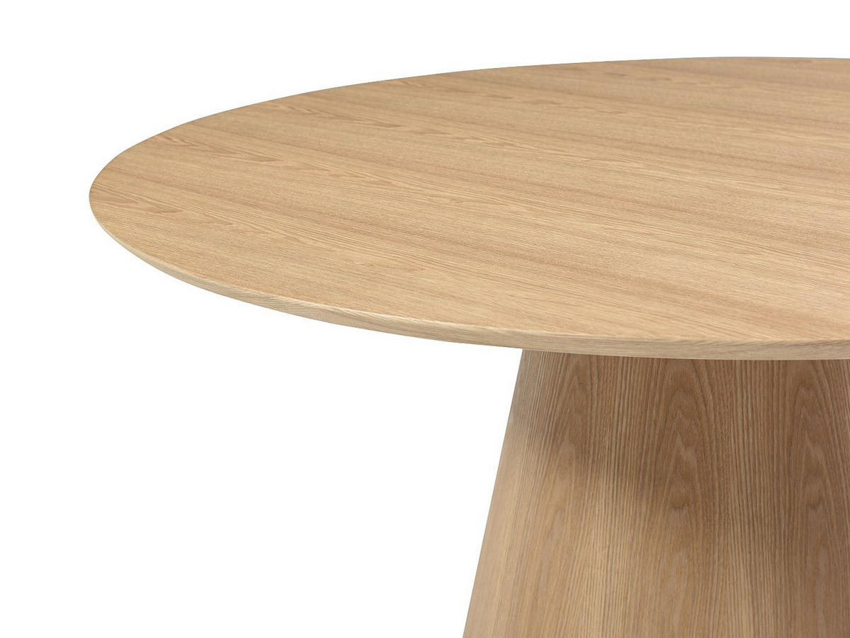 ESSTISCH rund - 4 Personen - Eichenfurnier - Holzfarben hell - ANTALIZA - Hellbraun, Holz (120/120/75.5cm) - Vente-Unique