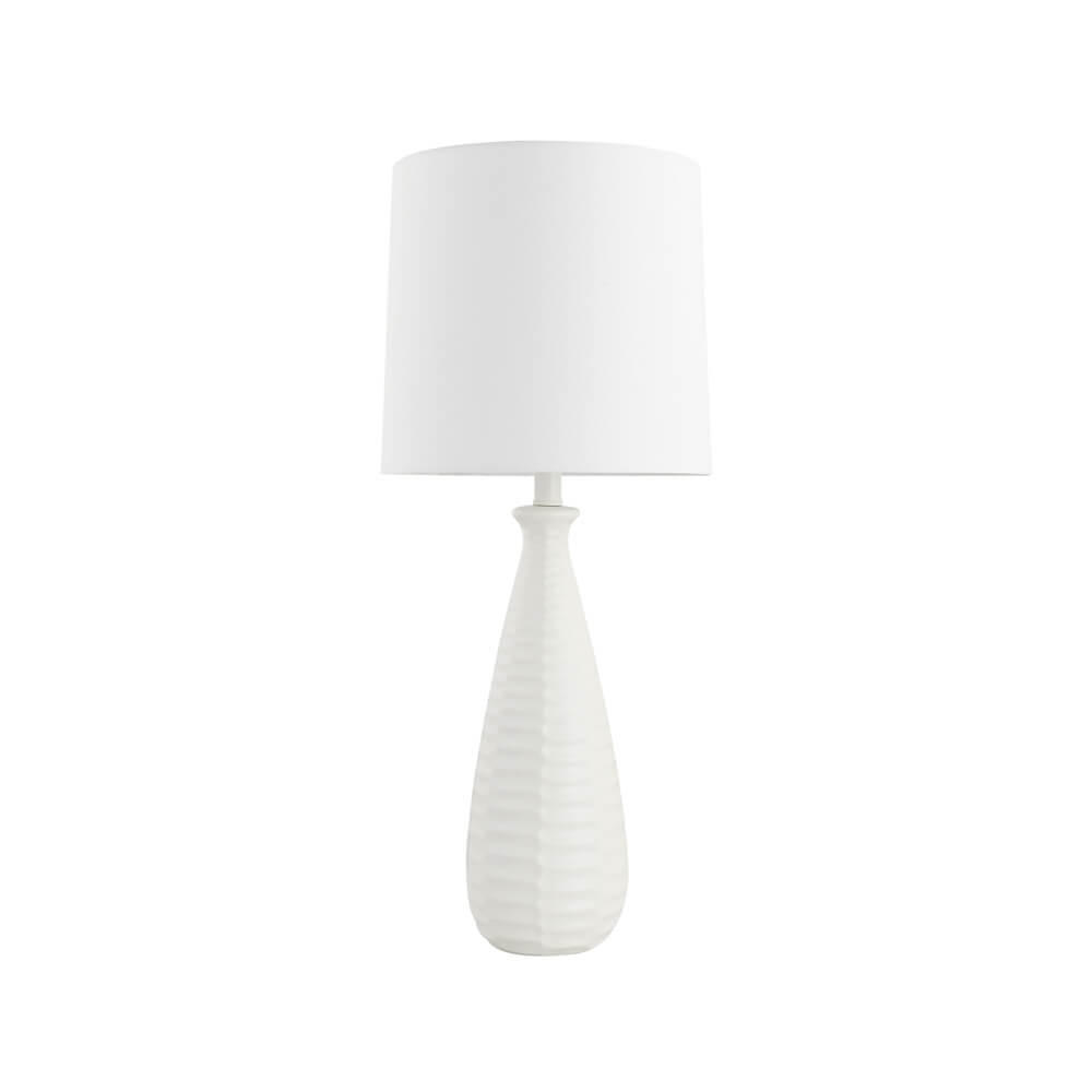 TISCHAMPE MELVA - Große Tischlampe, Weiß - Weiß, Textil (30/30/71cm) - Home Deluxe