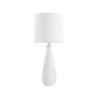 TISCHAMPE MELVA - Große Tischlampe, Weiß - Weiß, Textil (30/30/71cm) - Home Deluxe