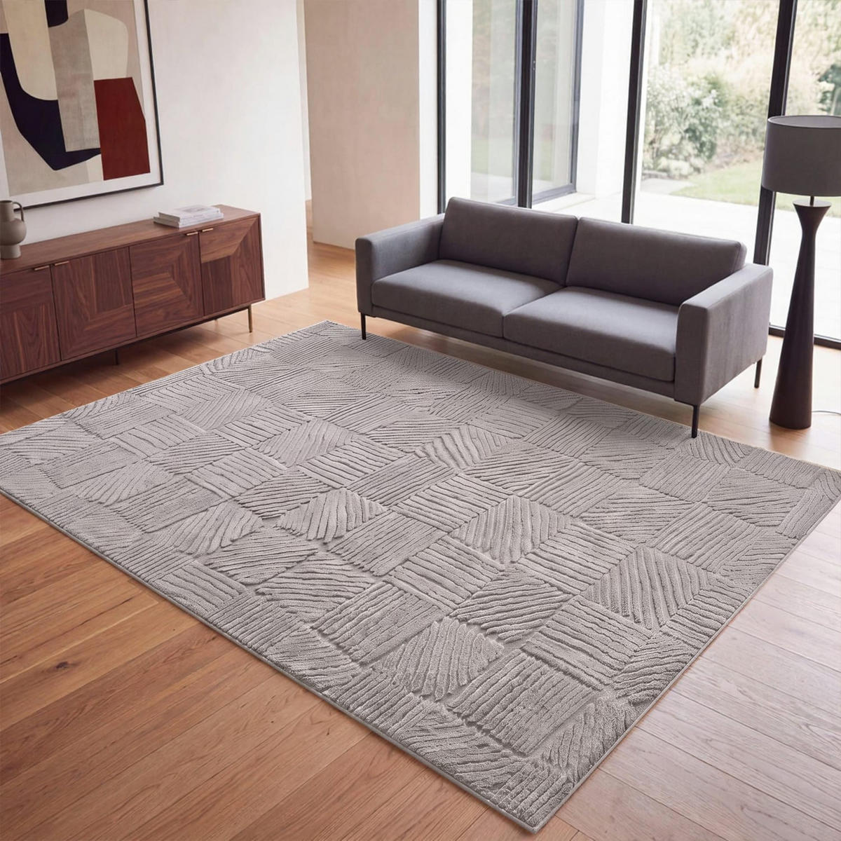 KURZFLORTEPPICH 120/160 cm Lelystad 529 - Grau, Kunststoff (120/160cm) - Paco Home