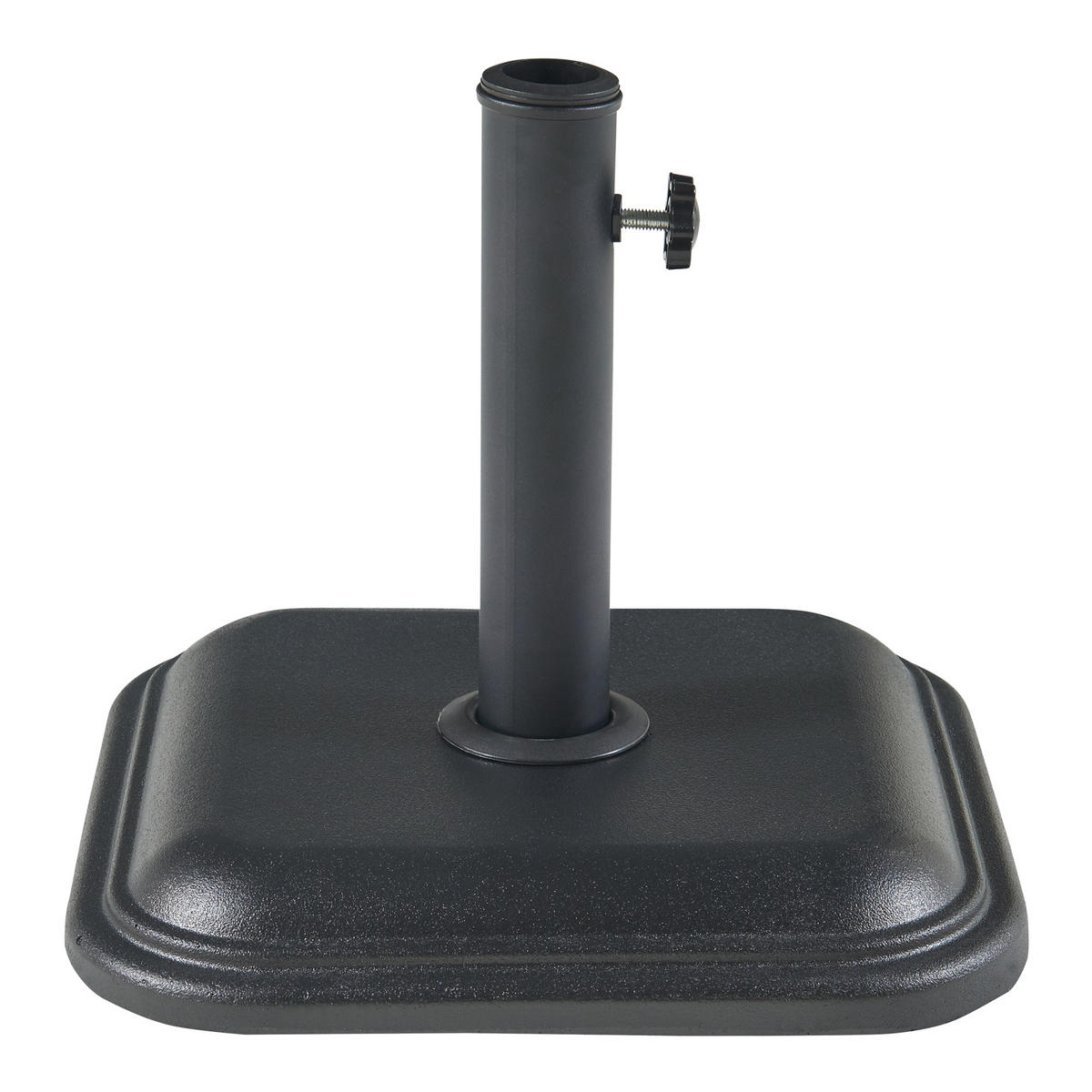 SONNENSCHIRMSTÄNDER Biccari - Schwarz, Stein (35/35cm) - casa.pro