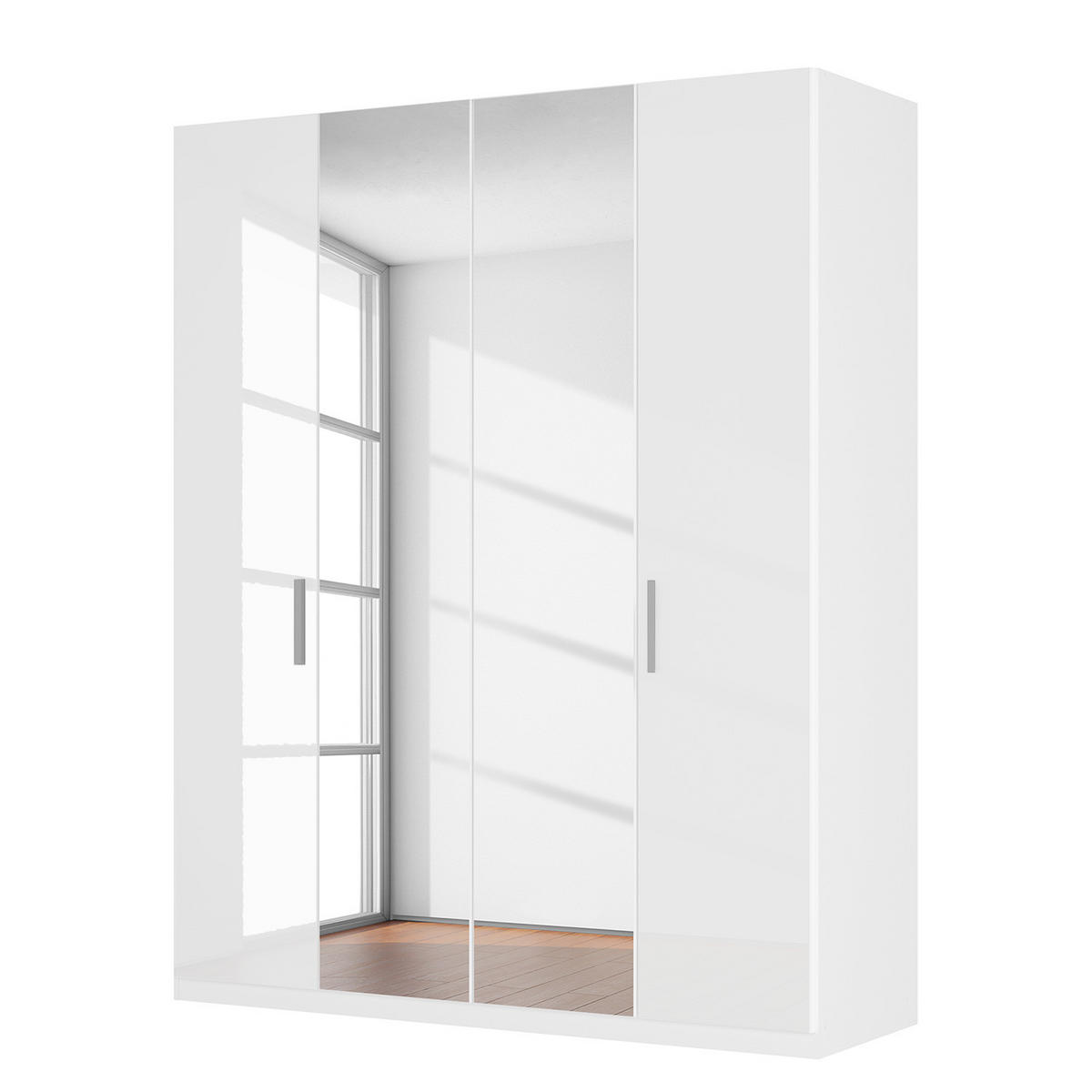 DREHTÜRENSCHRANK - Weiß Hochglanz/Weiß, Holzwerkstoff (181/222/60cm) - home24