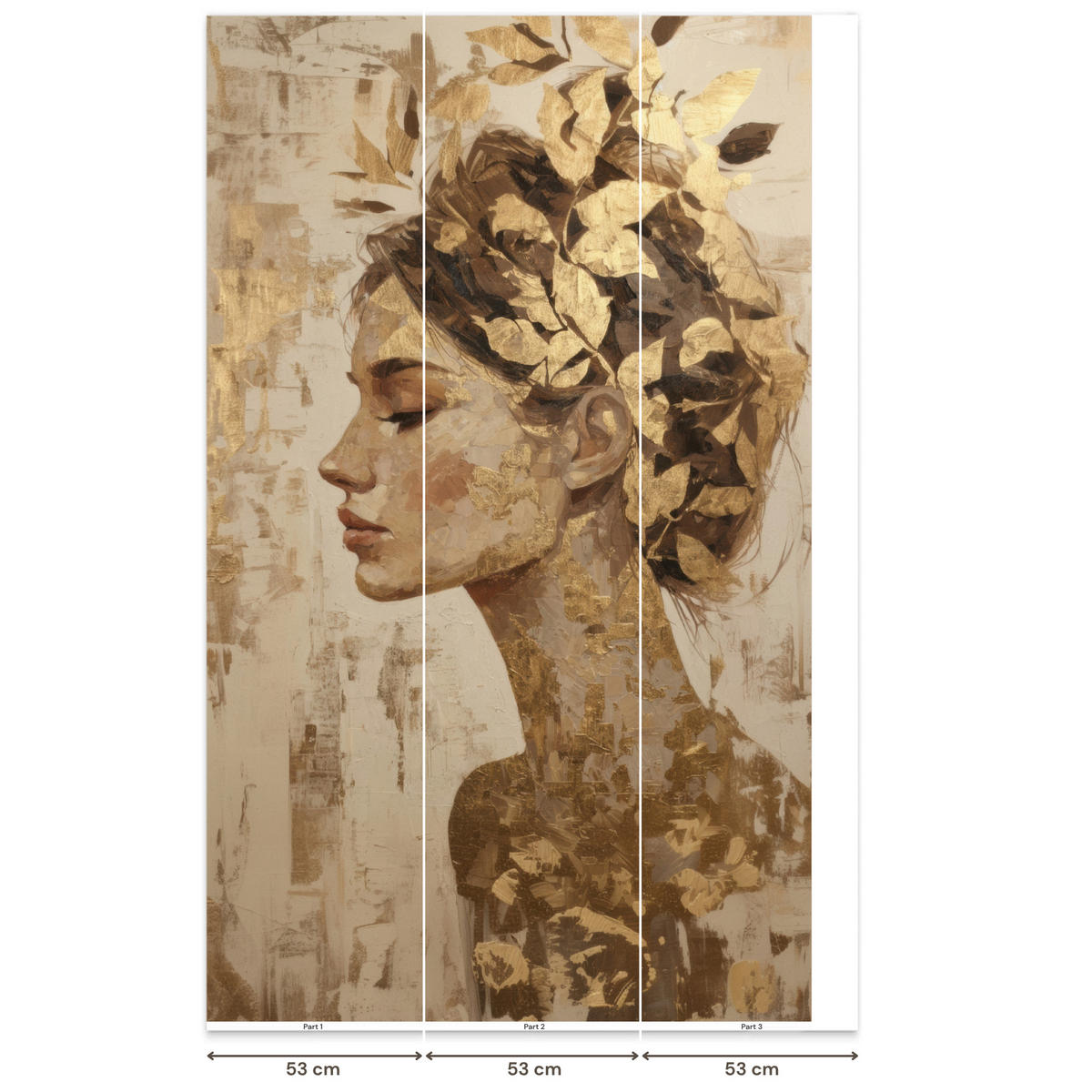TAPETE - Frau - Gold - Abstrakt - Textur - 160x260 cm - Goldfarben, Papier (160/260cm) - OnlyWow
