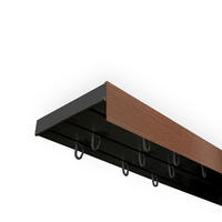 VORHANGSCHIENE SH, 3-läufig, Schiene schwarz, Blende 5 cm nuss, 300 cm - Schwarz, Kunststoff (4.7/1.7/300cm) - SN Deco