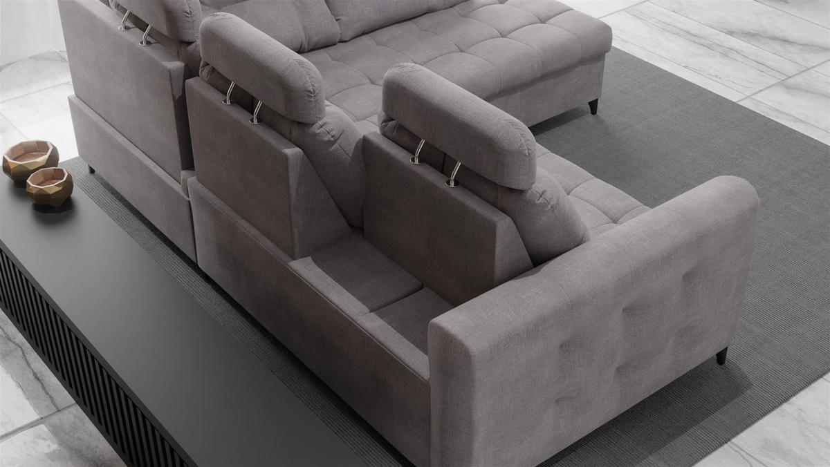 ECKSOFA Wendie - Dunkelblau, Holzwerkstoff/Textil (250/200cm) - Fun Möbel