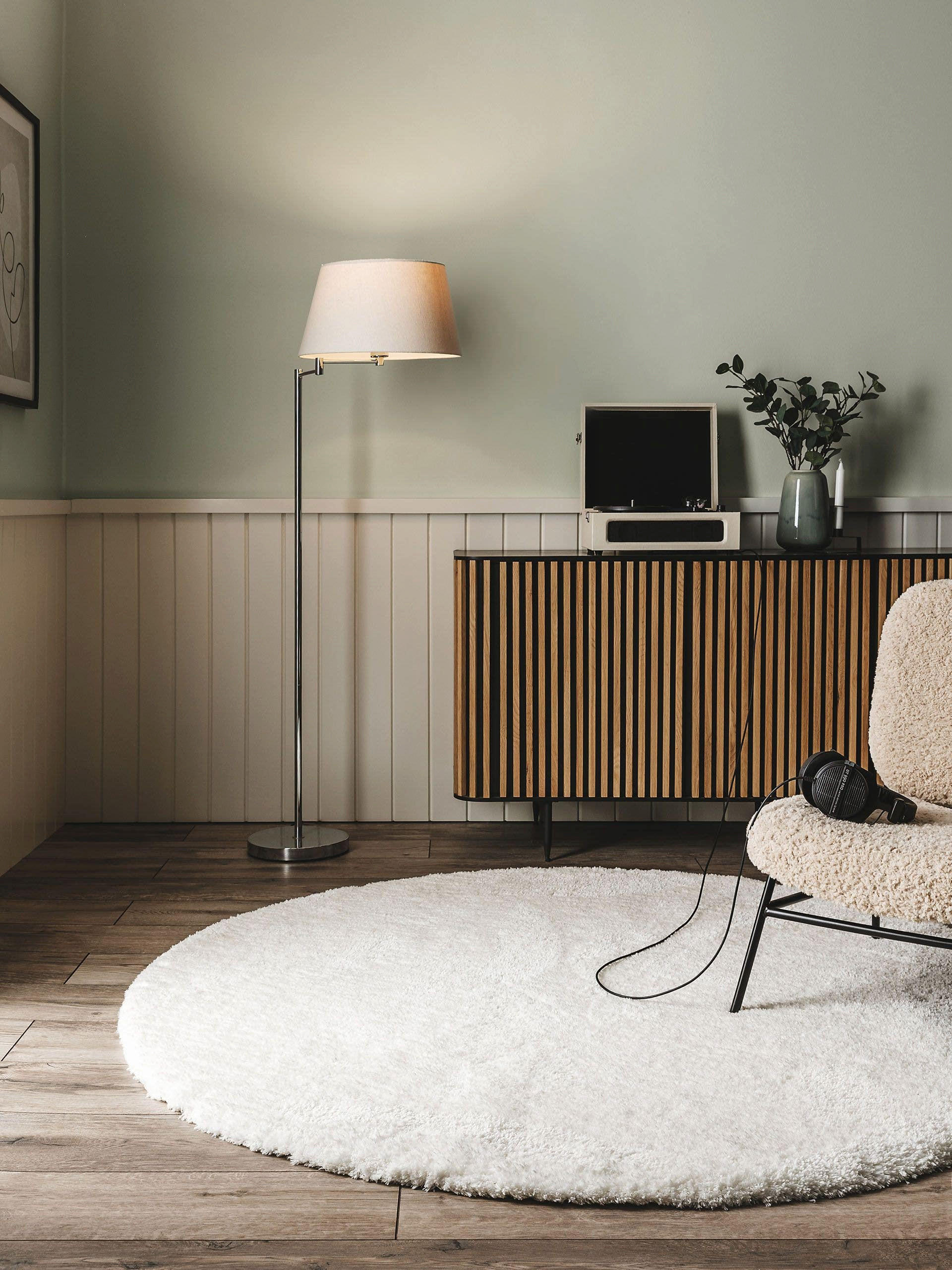 HOCHFLORTEPPICH rund Cloudy Cream ø 80 cm rund - Creme, Textil (80/80cm) - benuta Nest