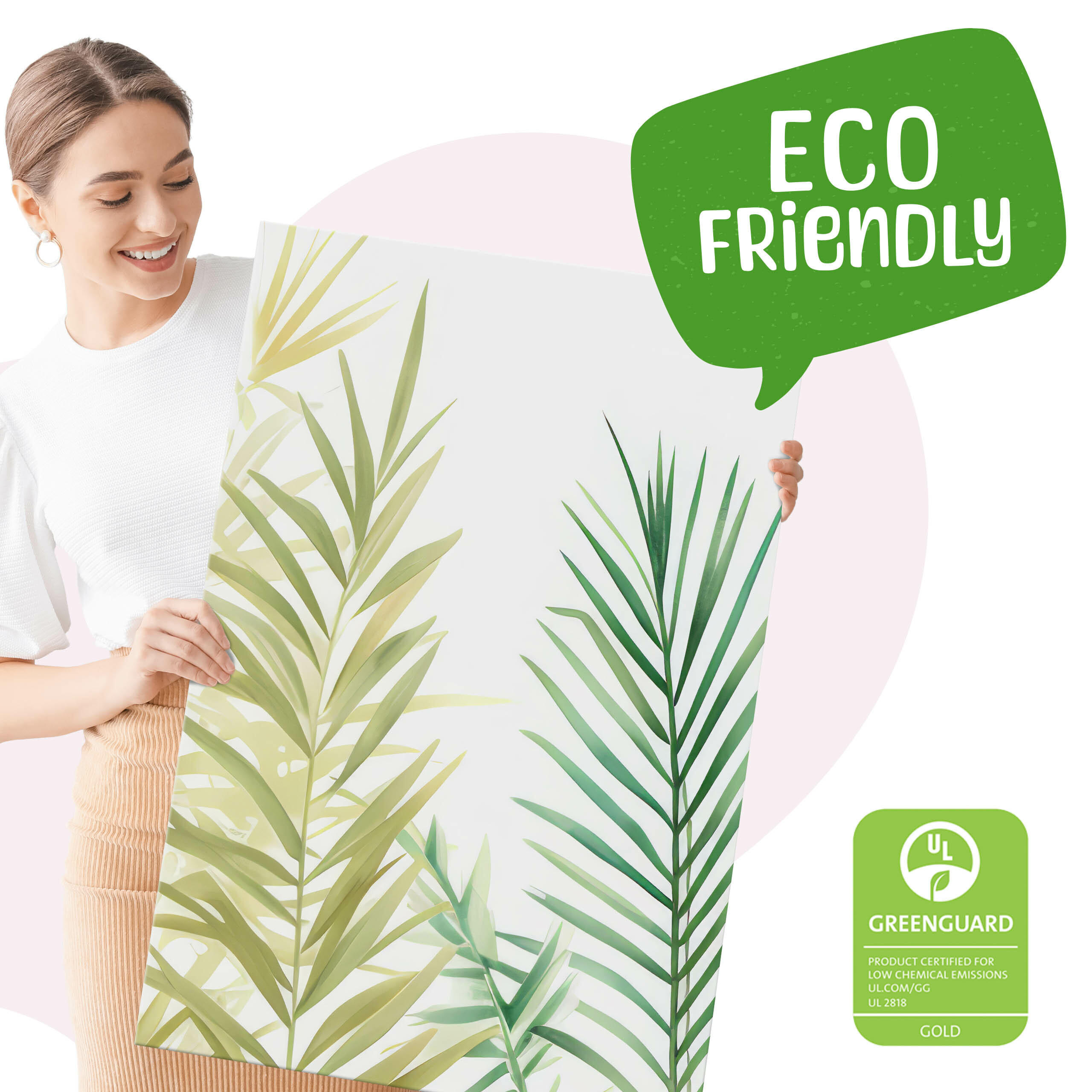 Thumbnail - Muralo Leinwandbilder, Grün, Weiß, Beige, Textil, Baum/Pflanze/Natur, Rechteckig, 90x40 cm, Bilder und Zubehör, Wandbild...