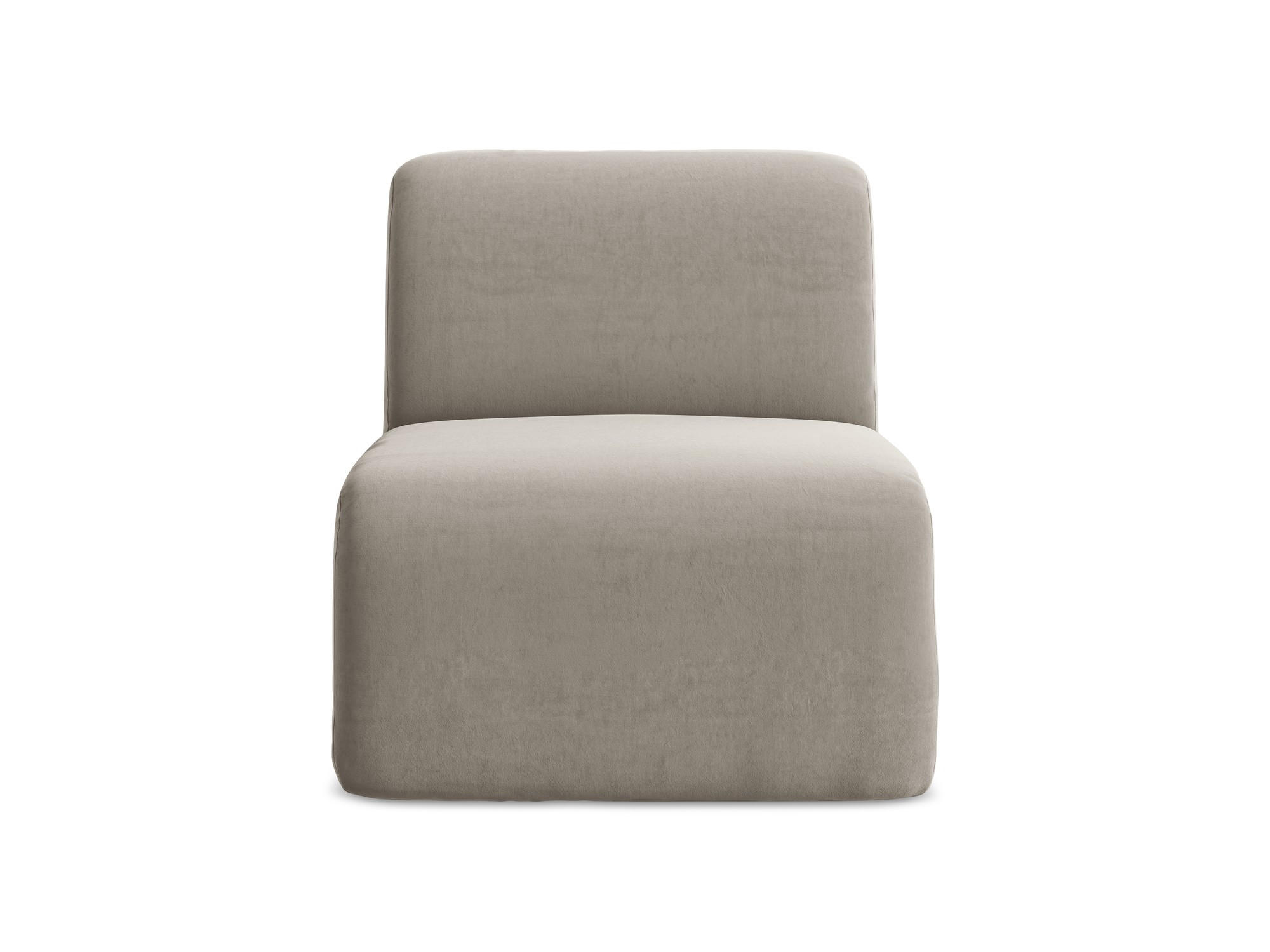SOFAELEMENT Samt Stoff Grau - Taupe/Schwarz, Holzwerkstoff/Kunststoff (70/75/94cm) - Makamii