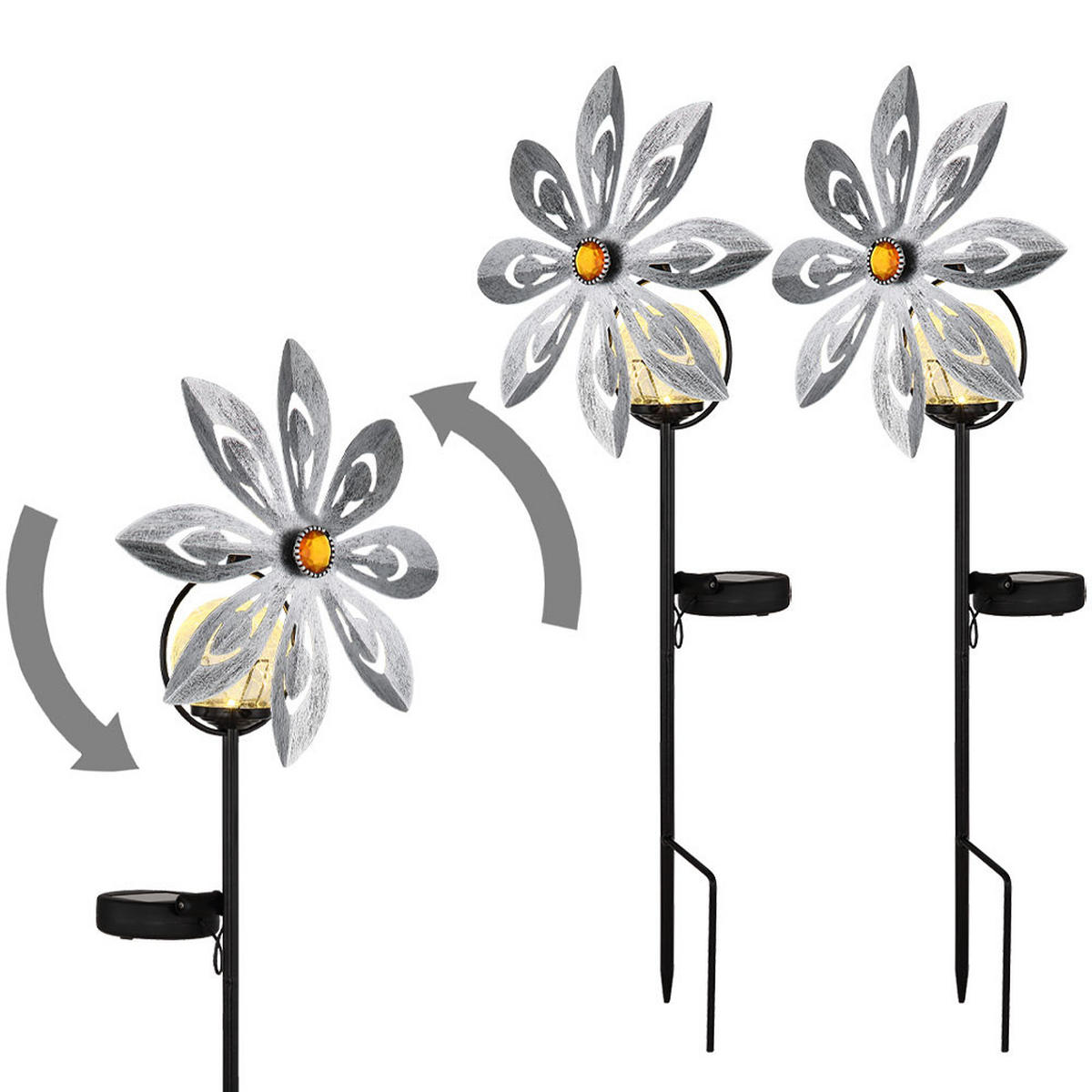 LED AUSSENLEUCHTE Metall Silber 2er Set - Silberfarben, Glas (20/9/50cm) - Globo Lighting