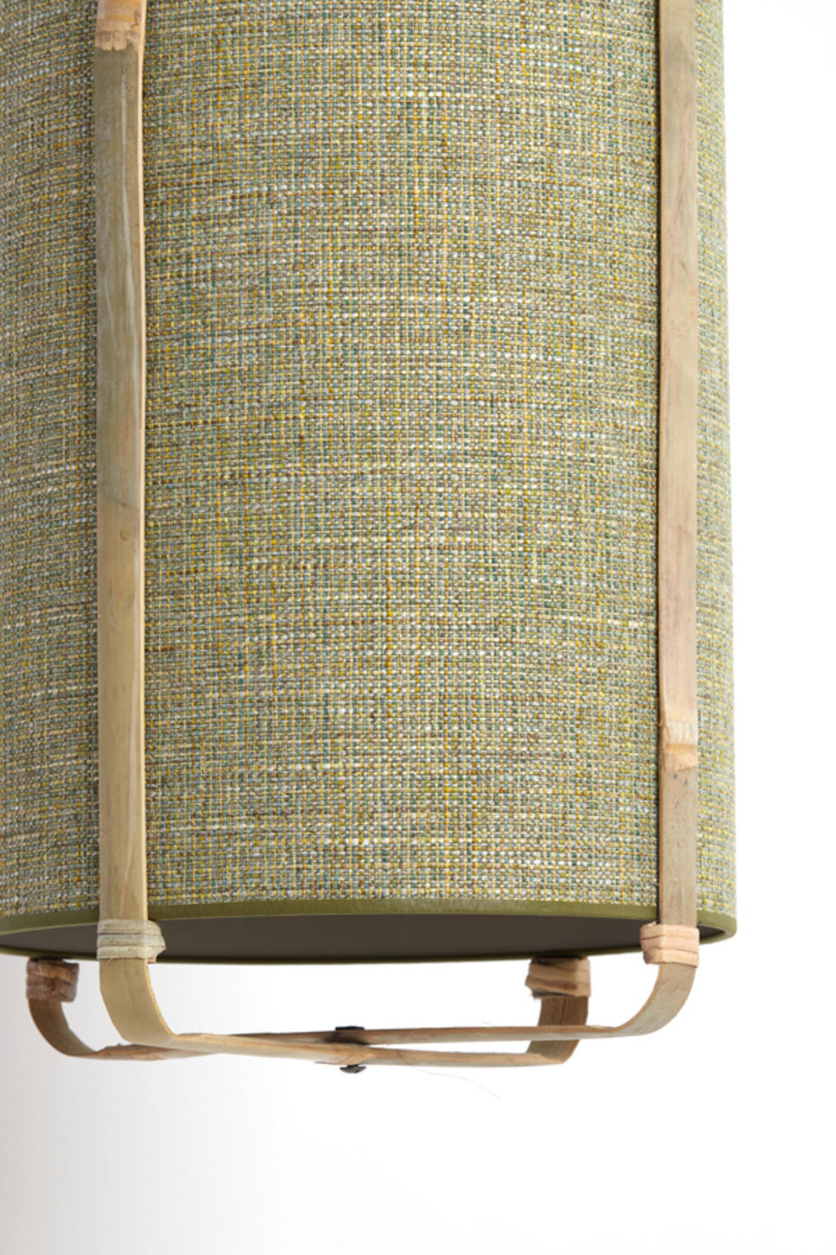 HÄNGELAMPE Sendai Grün Ø27/56 cm - Grün, Holz (27/27/56cm) - Light & Living