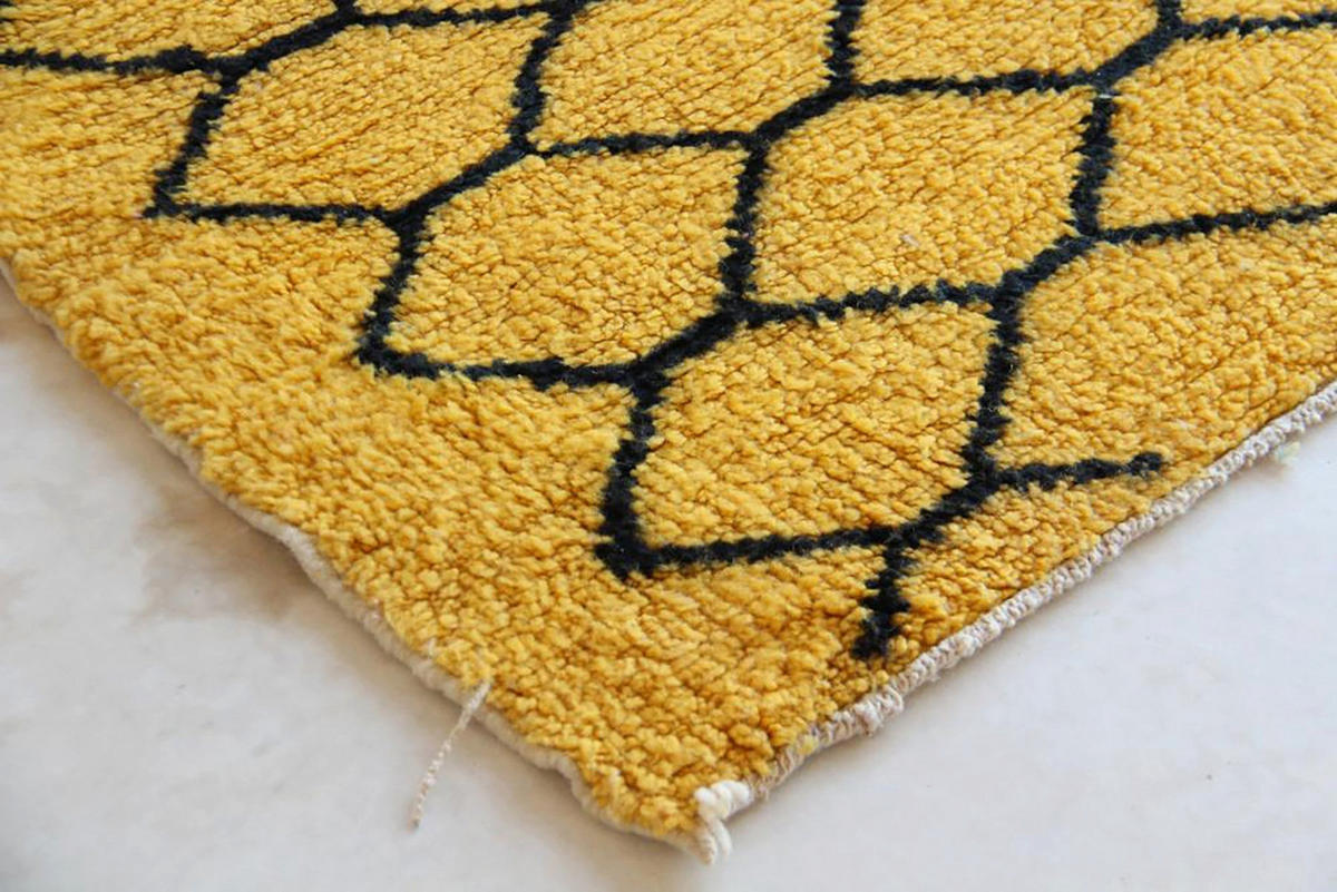 BERBERTEPPICH aus reiner Wolle 160x 247 cm - Gelb, Naturmaterialien (160/247cm) - AFK Living