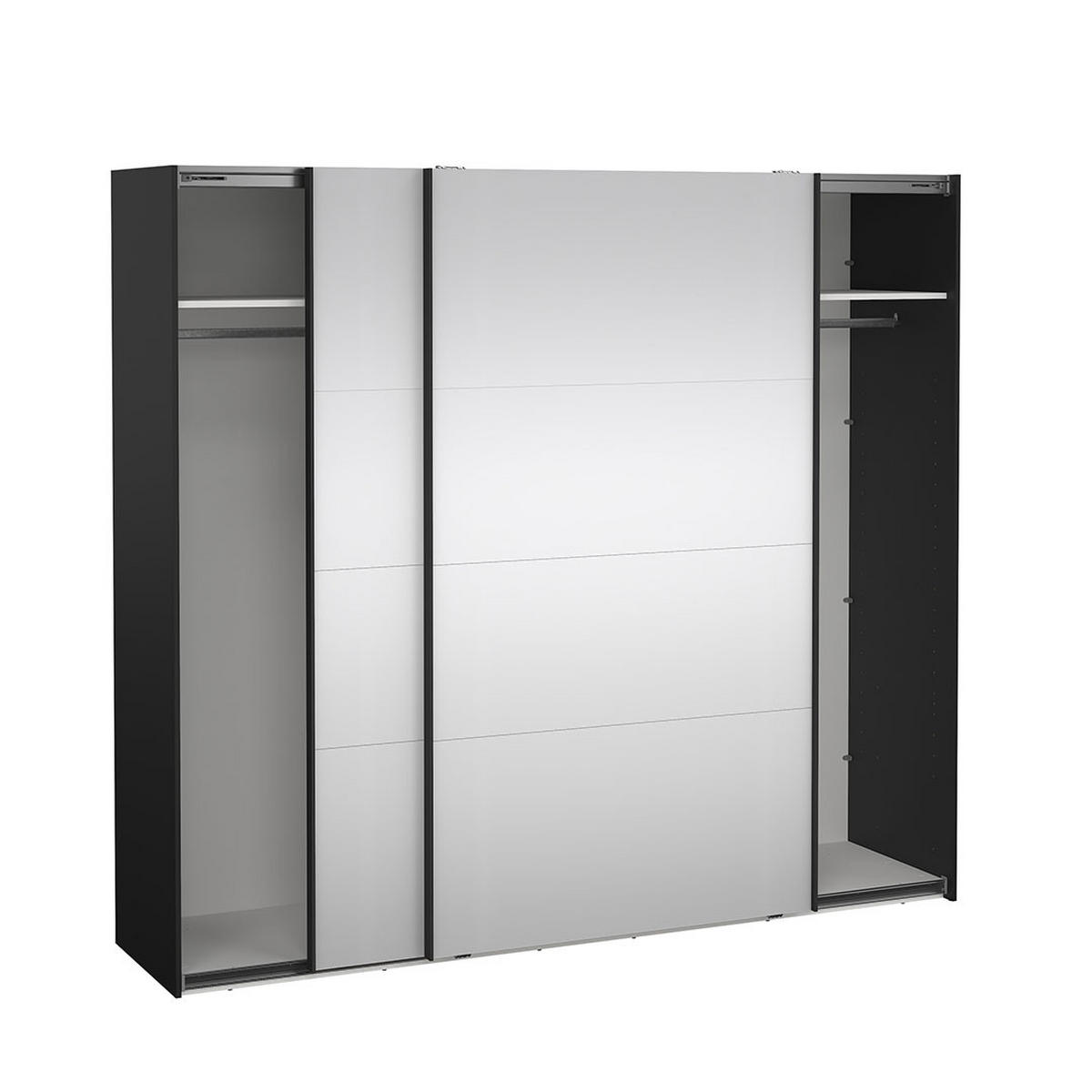 SCHIEBETÜRENSCHRANK, Catania, Schwarz, Holzwerkstoff, 244 x 67 x 221 cm - Schwarz, Holzwerkstoff (244/221/67cm) - ebuy24