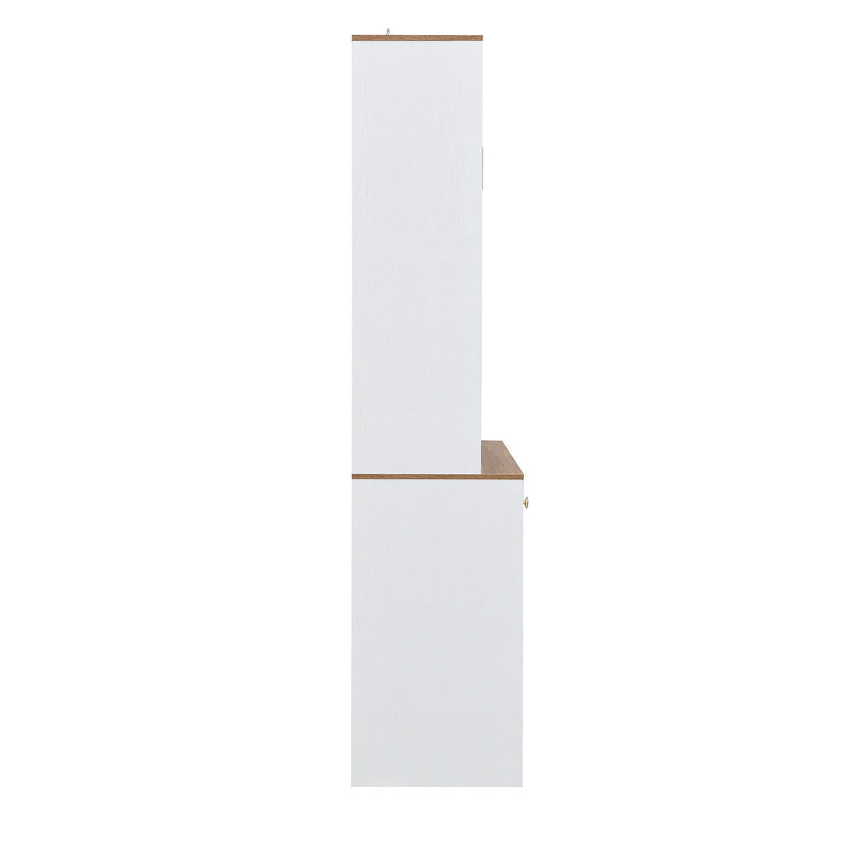 HIGHBOARD in Weiß mit Schubladen und Glastüren für Wohn- und Esszimmer, B94,5/T30/H175,5 cm - Transparent/Weiß, Holzwerkstoff (94.5/175.5/30cm) - STILVORA