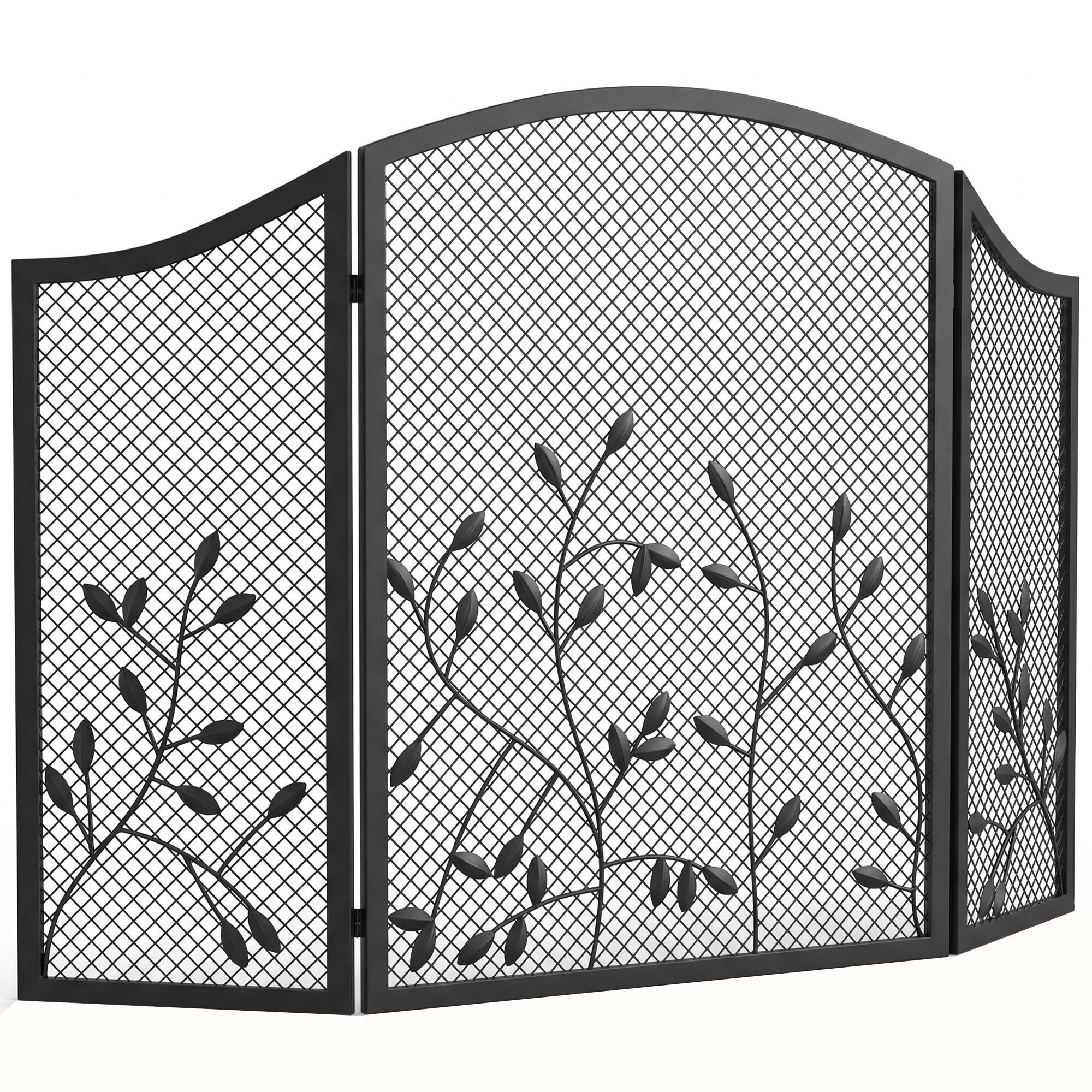 KAMINSCHUTZGITTER Metall Schwarz - Schwarz, Metall (1/75/122cm) - HOMCOM
