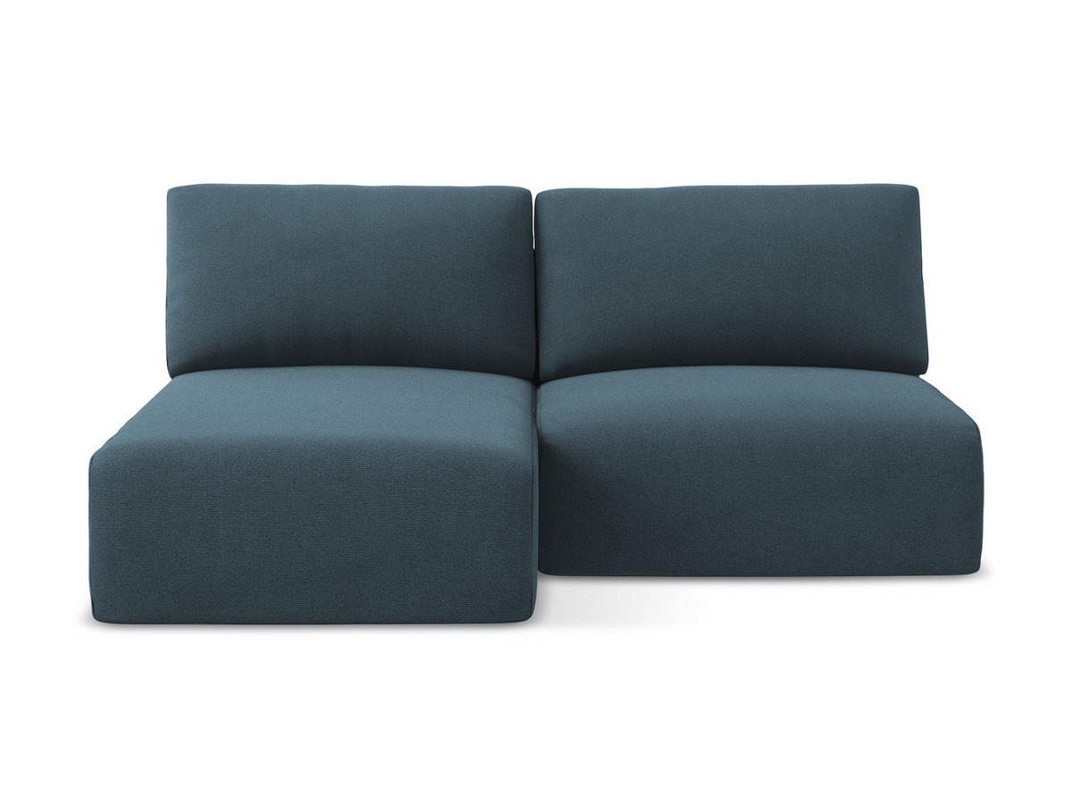 ECKSOFA mit Schlaffunktion links Strukturstoff Stoff Blau - Blau/Pink, Kunststoff/Textil (149/210cm) - Makamii