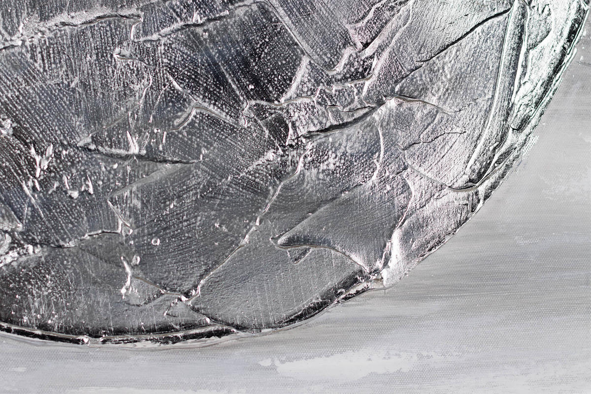 ACRYLBILD HANDGEMALT 60/90 cm - Silberfarben/Grau, Holz/Textil (60/90cm) - KUNSTLOFT