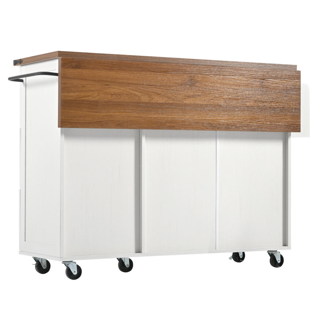 KÜCHENINSEL 140/45/92,5 cm beige mit klappbarer Arbeitsplatte - Weiß, Holzwerkstoff (140/92.5/73cm) - OKWISH