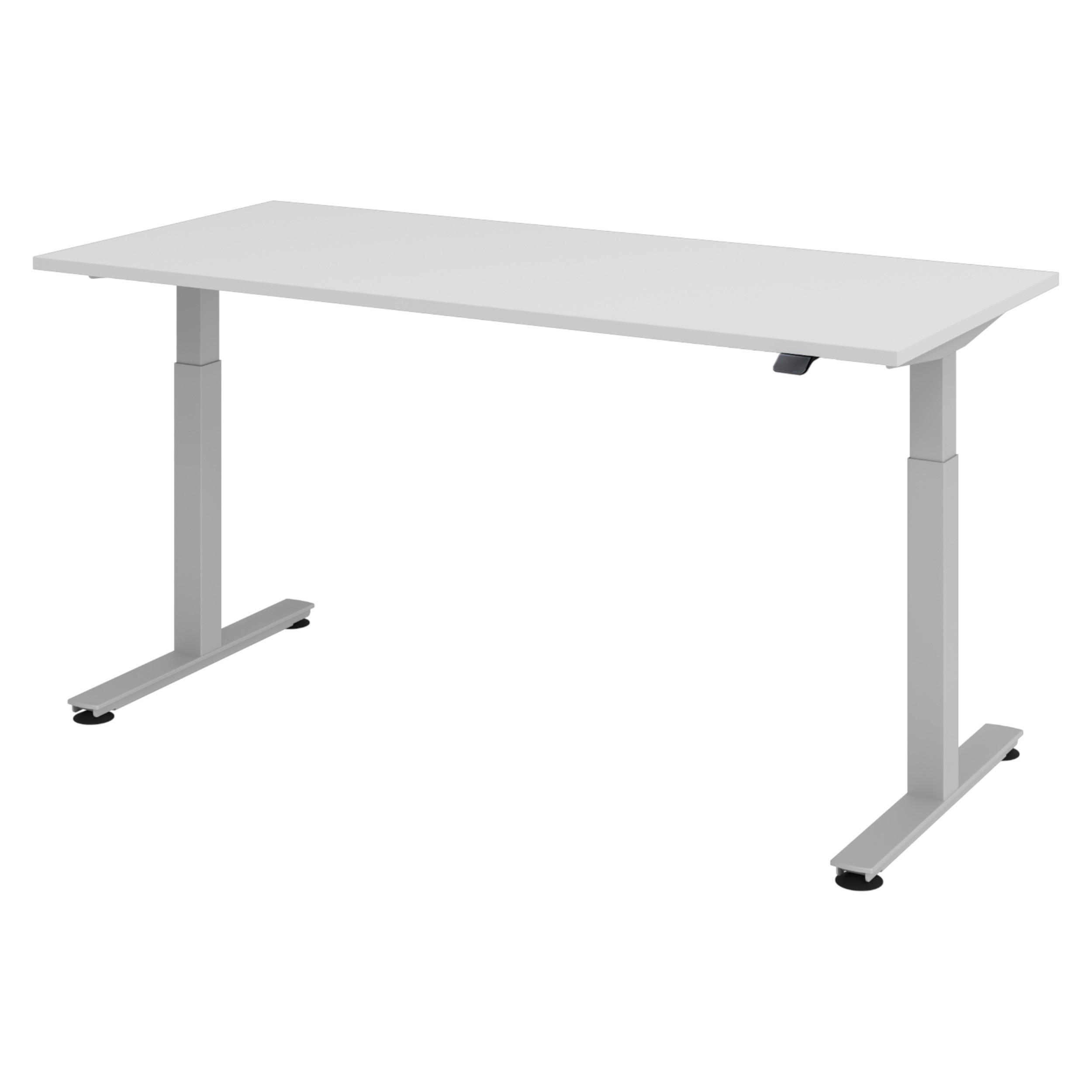 SCHREIBTISCH elektrisch XMST 80/180/74 cm in Grau/Silberfarben - Silberfarben/Grau, Holzwerkstoff (80/180/74cm) - bümö