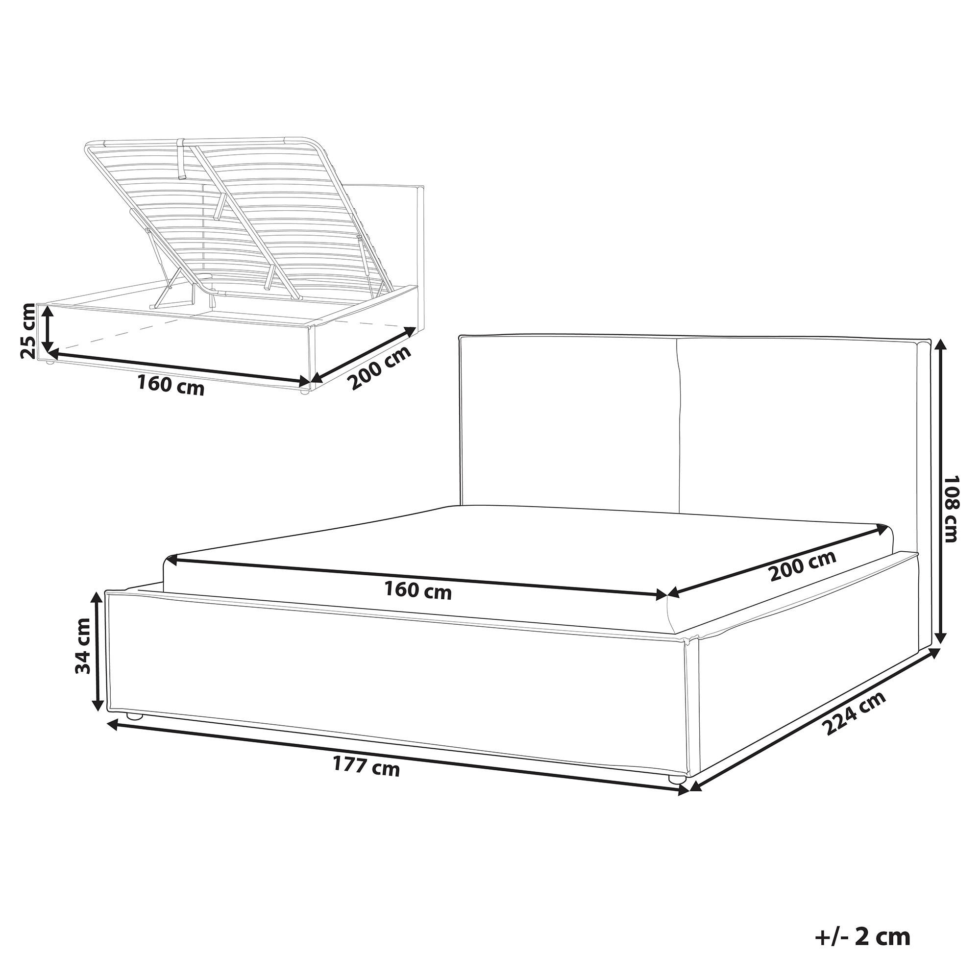 Beliani Polsterbett Creme 160x200 cm
