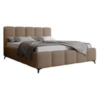 DOPPELBETT 200x200 mit Bettkasten Kastilo, Boucle, Dunkelbeige - Beige, Holz/Textil (200/200cm) - Emporius