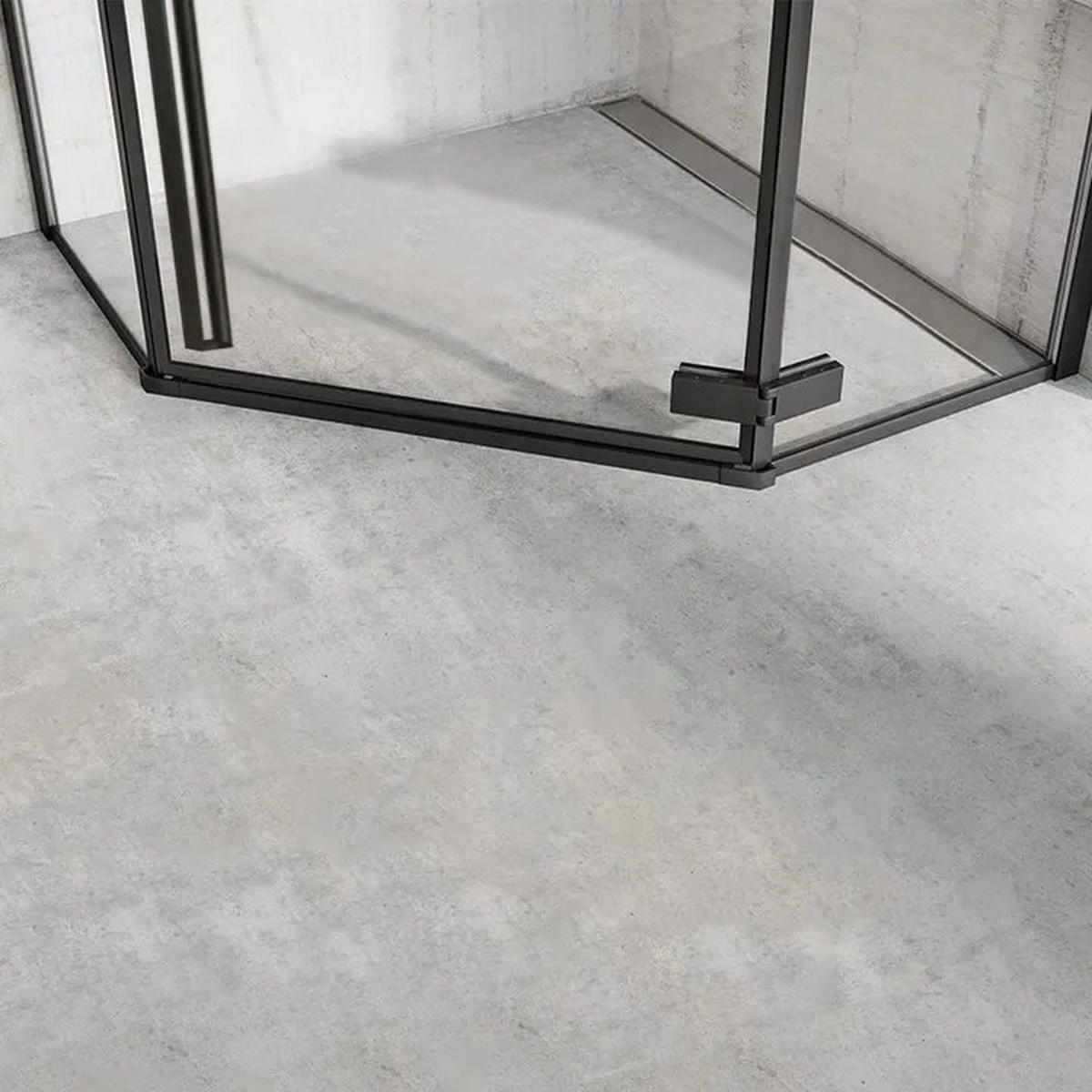 DUSCHKABINE Rea Diamond Black Mat 90x90 mit Duschwanne Diamond Schwarz - Schwarz, Glas (90/90/195cm) - REA