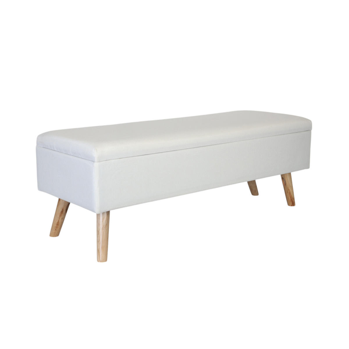 SITZBANK - Weiß/Naturfarben, Holz/Holzwerkstoff (110/40/40cm) - Relaxdays