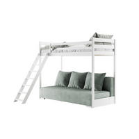 ETAGENBETT SIDNEY 90x200 in Weiß / Salbei - Salbeigrün/Weiß, Holz/Holzwerkstoff (90/200cm) - Deine Möbel 24