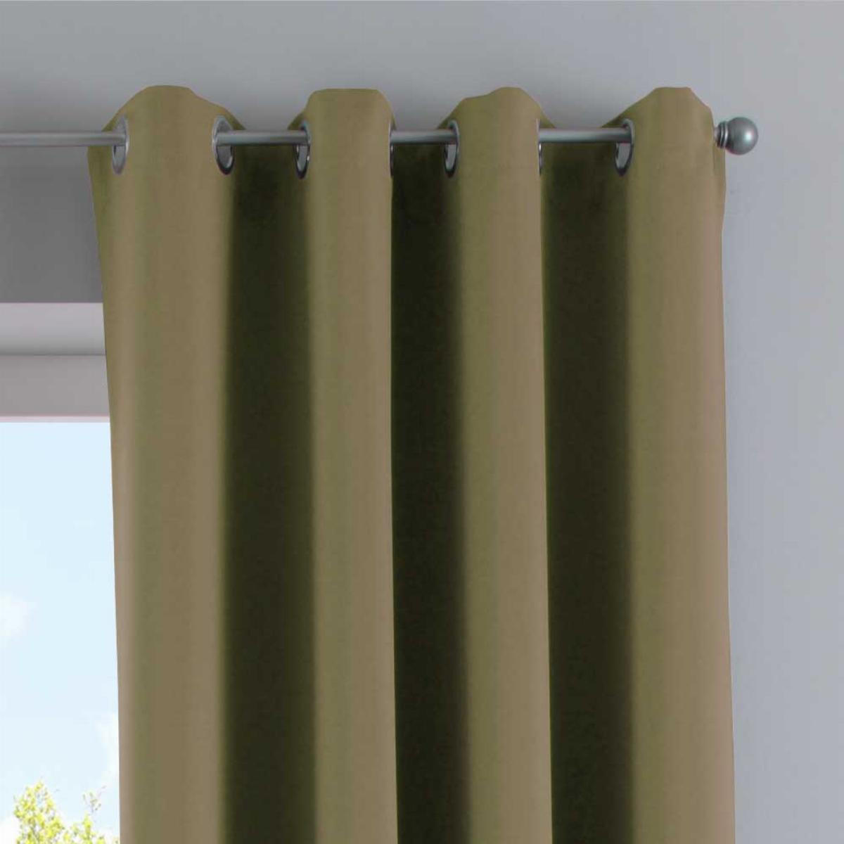 VORHANG »NEW YORK« HxB 245x140 cm Olive - Olivgrün, Textil (140/245cm) - Gardinenbox