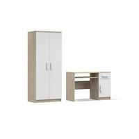 KINDERZIMMER-SET INGE IV 2-teilig in Weiß+Sonoma/Weiß - Weiß/Grau, Holzwerkstoff (190/192/50cm) - Deine Möbel 24