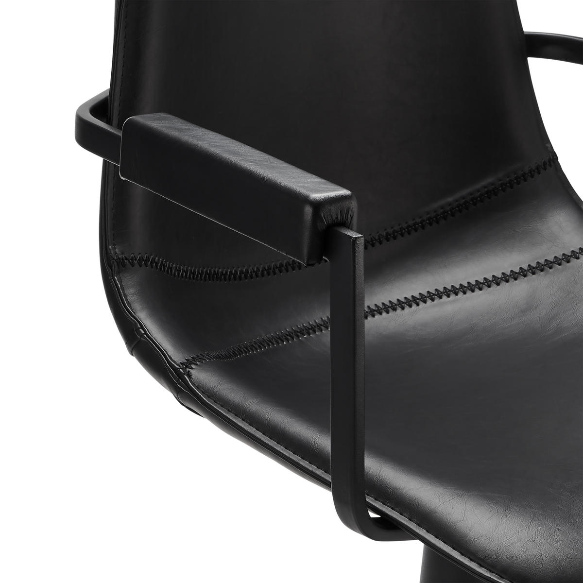 ARMLEHNSTUHL 2er-Set schwarz - Schwarz, Leder/Textil (59/85/57cm) - ebuy24