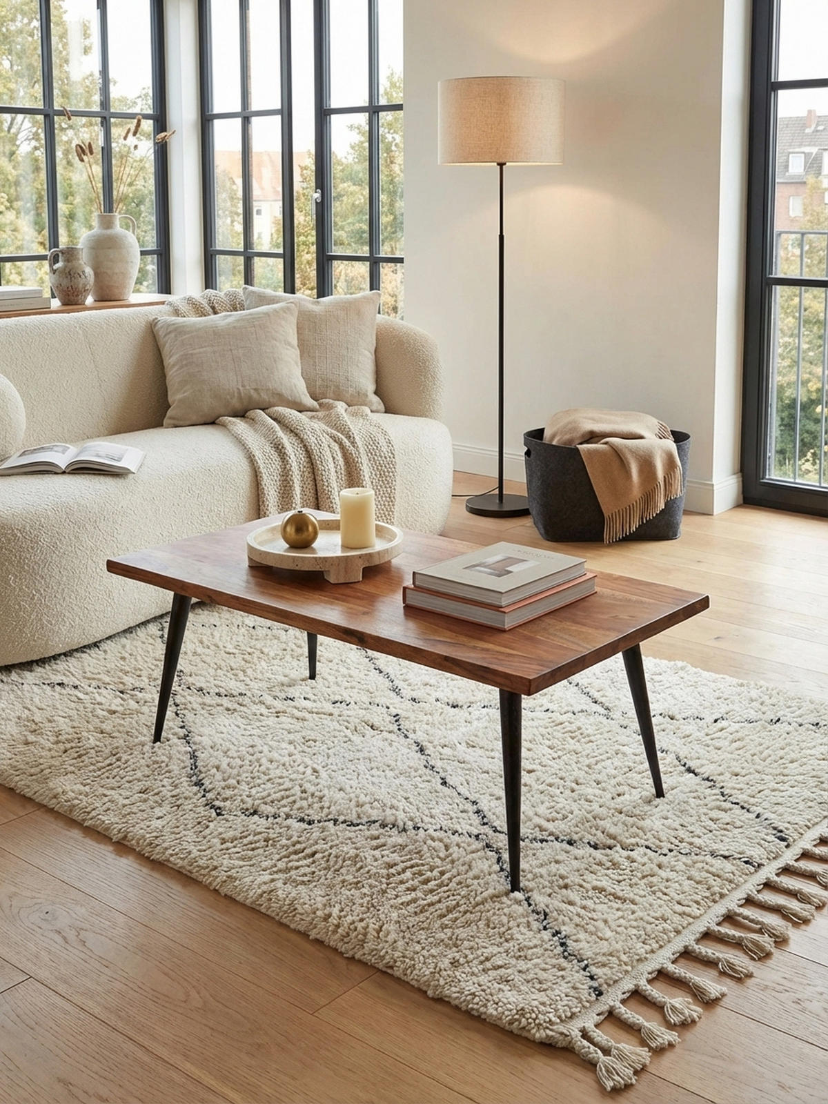 COUCHTISCH Sheesham Massivholz in Natur mit Baumkante und Metallgestell, 110x60x40 cm, Handgefertigt, Schutzlack-beschichtet - Schwarz/Braun, Holz/Metall (60/110/40cm) - KADIMA DESIGN