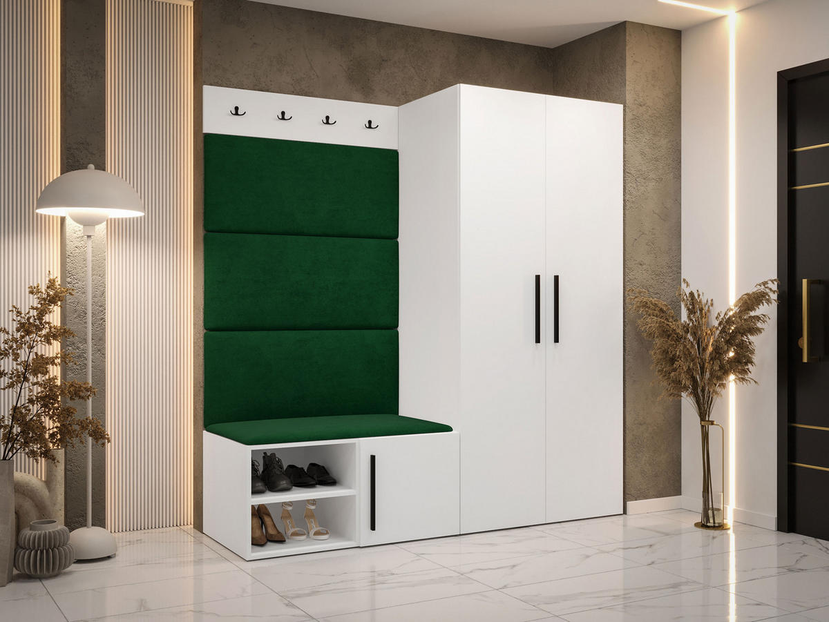 GARDEROBEN-SET Medi I - Schwarz/Weiß, Holzwerkstoff/Kunststoff (80/191/50cm) - MIRJAN24