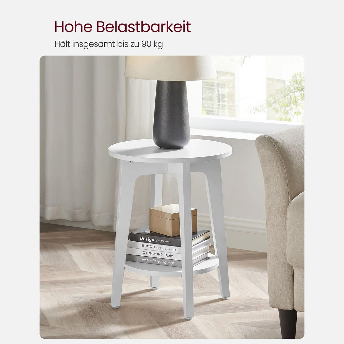 BEISTELLTISCH LILONGWE - Weiß, Holzwerkstoff (40/40/50cm) - Hansiro