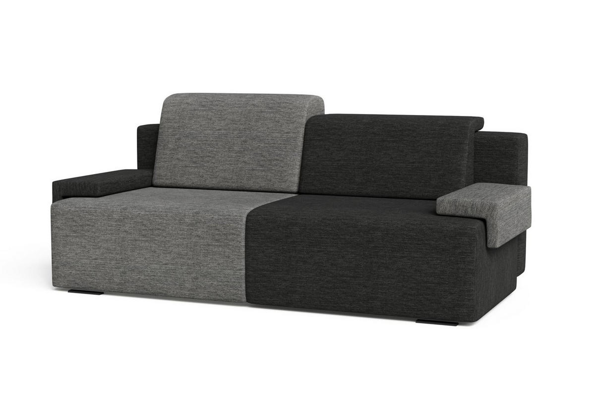 SCHLAFSOFA HOOK - Dunkelgrau + Schwarz (Diosa 89 +99) - Dunkelgrau, Holzwerkstoff (200/88/98cm) - Möblo